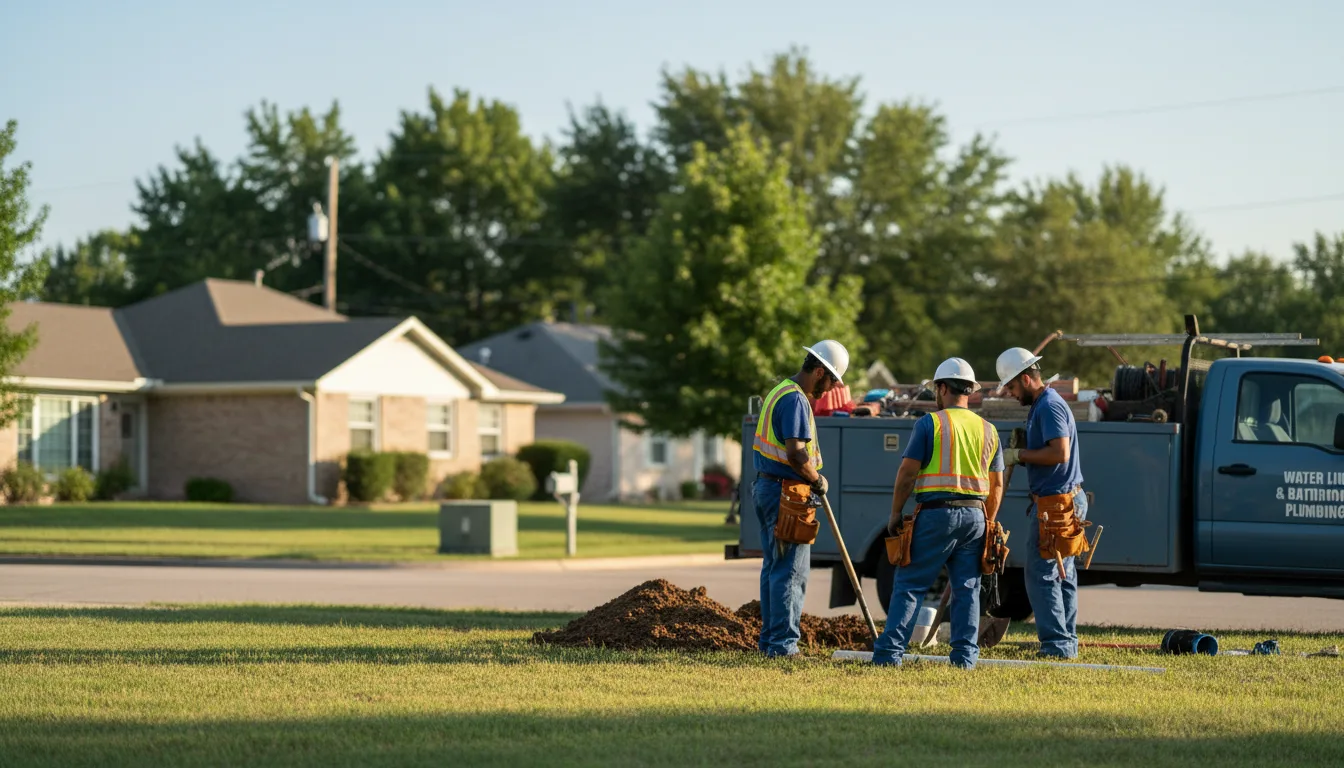 Residential water line and bathroom plumbing service in Edna, TX